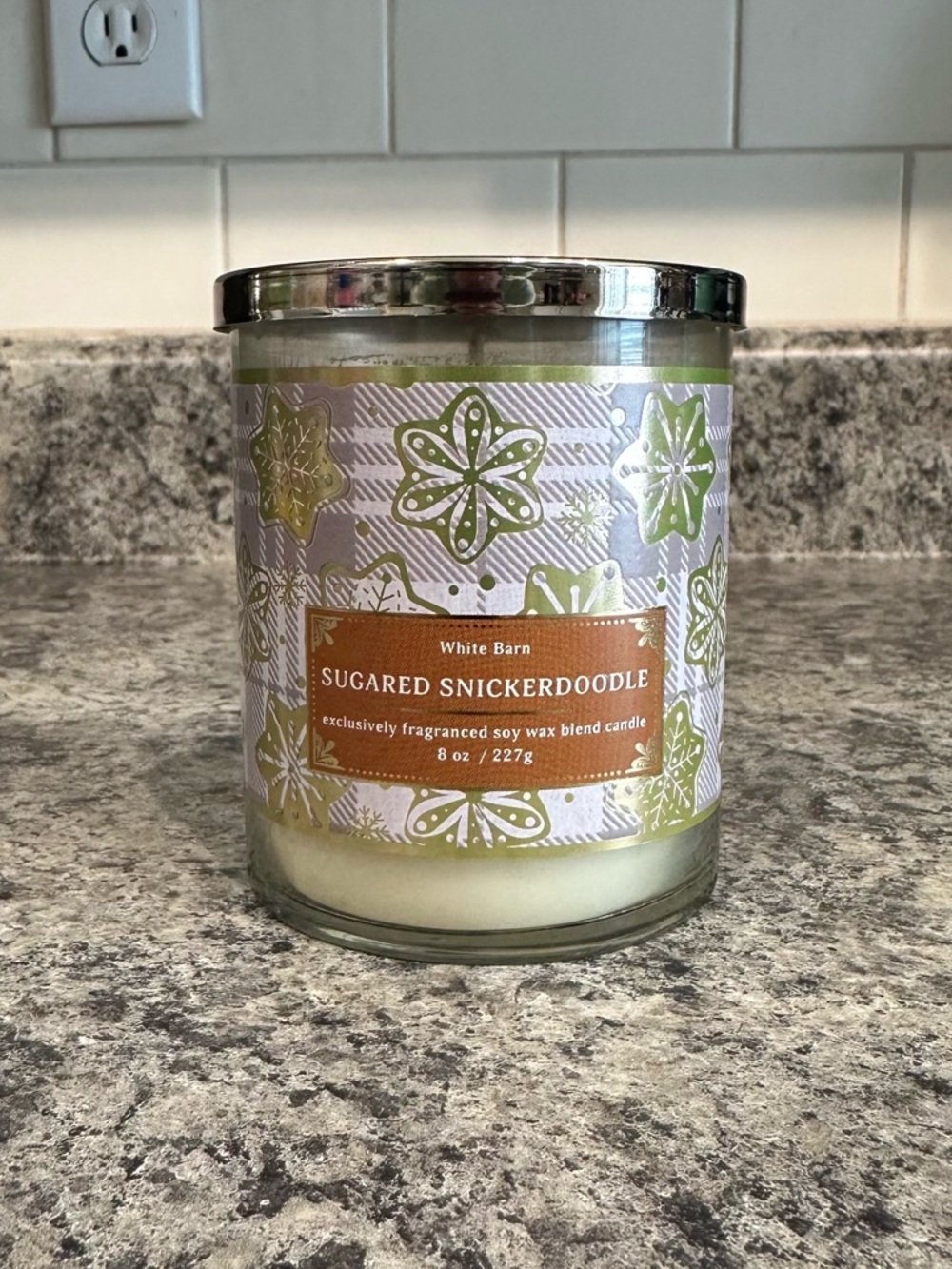 NEW White Barn SUGARED SNICKERDOODLE Single Wick Candle 8oz Bath & Body Works